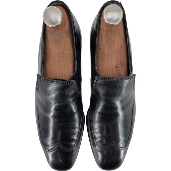 Vintage Barletta Handmade Italian Dress Shoes Mens 10.5C Black Leather Loafers - Picture 8 of 13